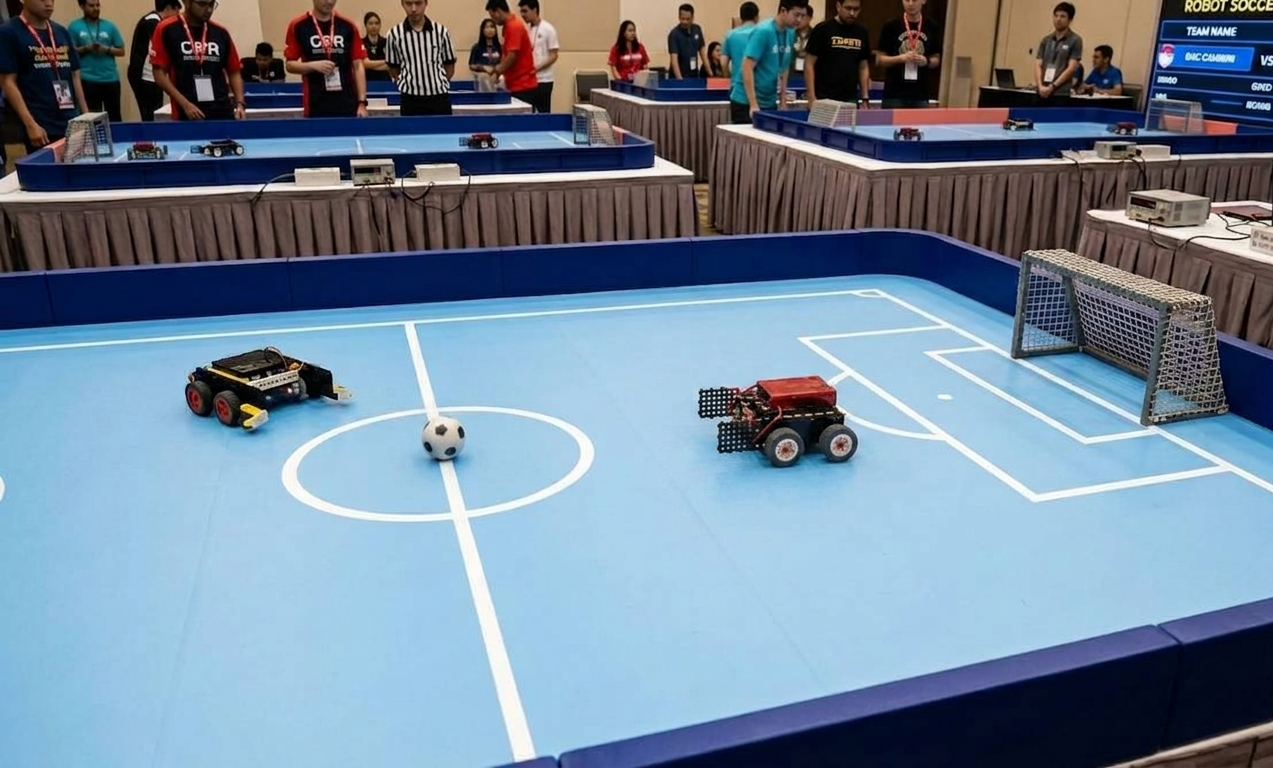 Robot bertanding 2 on 2 Soccer